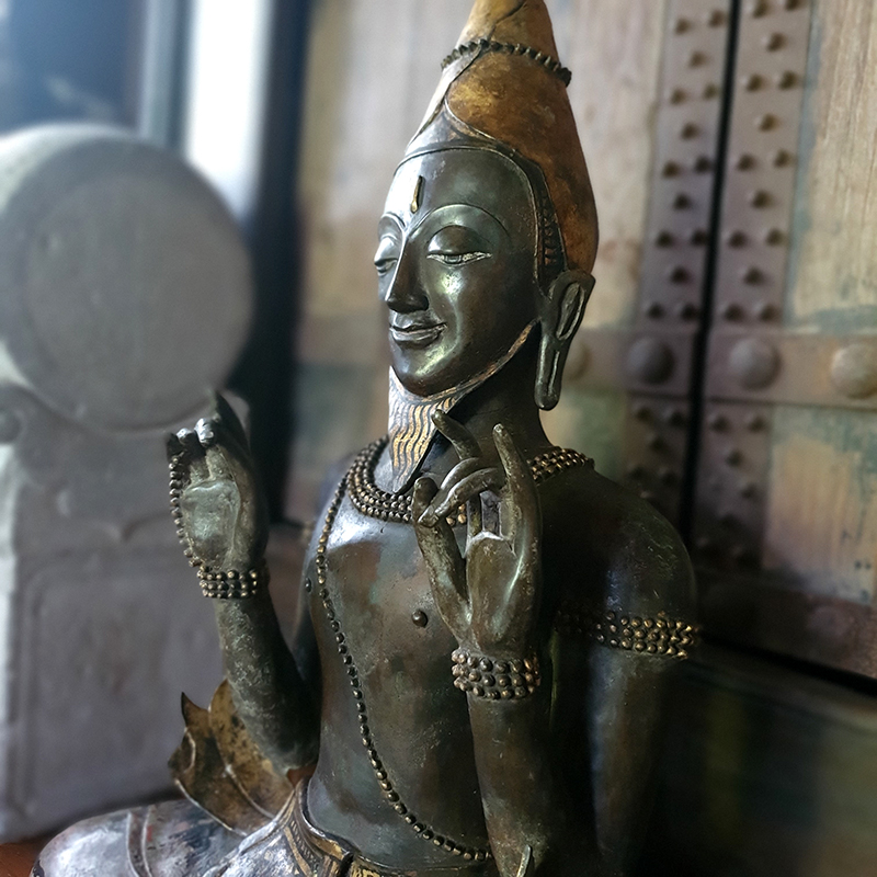 Extremely Rare Early 18C Bronze Burmese Mandalay Buddha #CS01