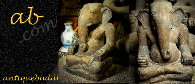 Extremely Rare 12C Sandstone Khmer Ganesha #AC.503