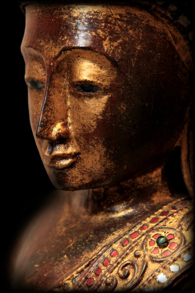 Extremely Rare 18C Wood Shan Burmese Buddha #BB333