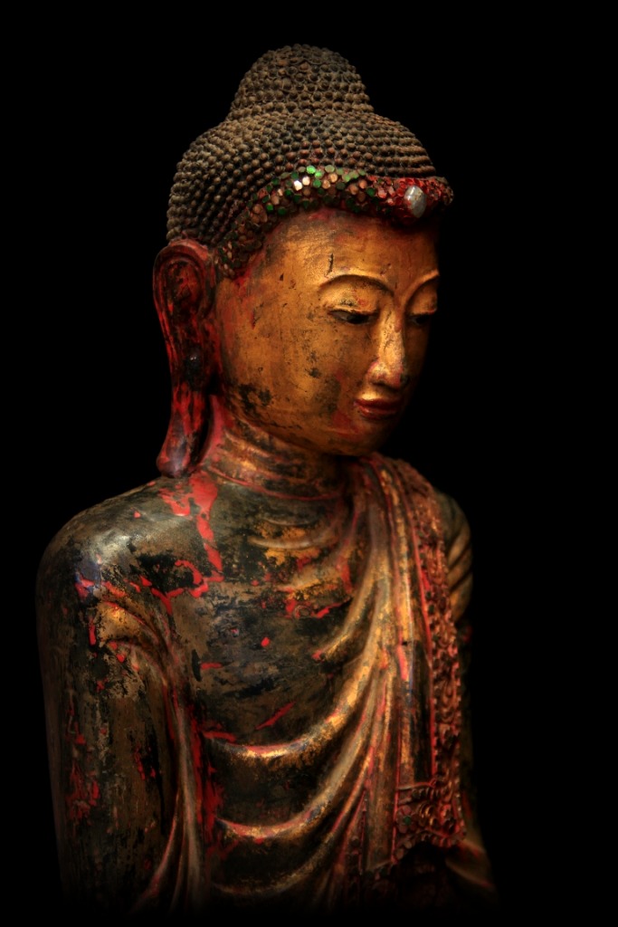 Extremely Rare 19C Standing Mandalay Burma Buddha #BB221