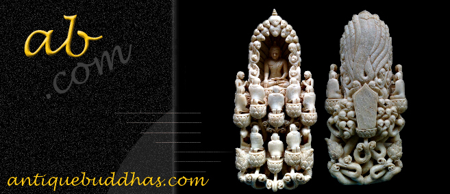10-12C Alabaster Naga Andagu Burma Buddha #MS04