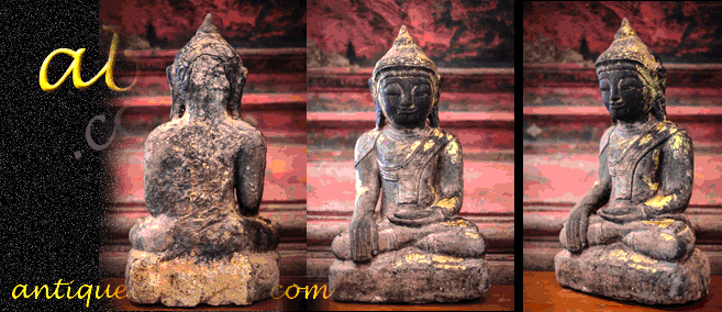 Extremely Rare 18C Sandstone Shan Buddha #CH260