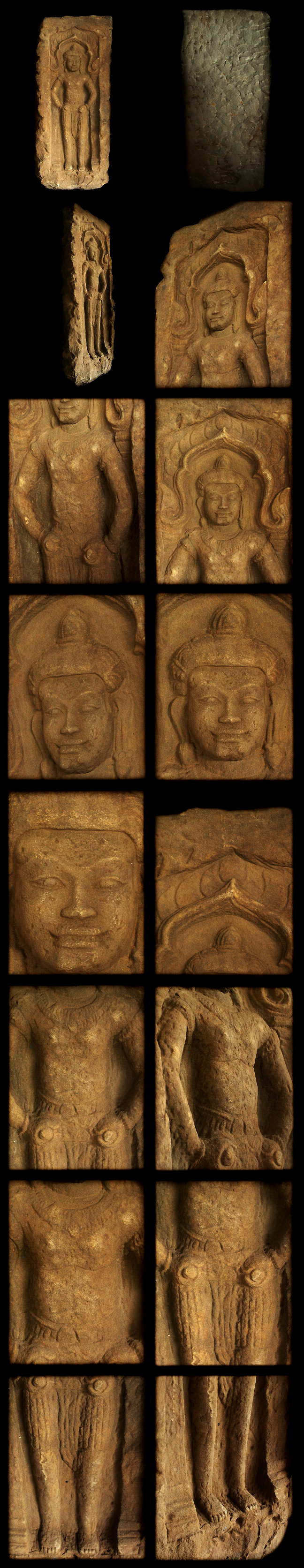 Extremely Rare 12C Sandstone Khmer Apsara#RK.013