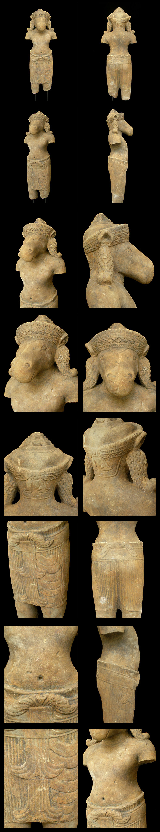 Extremely Rare 12C Sandstone Khmer Horse #RK.018