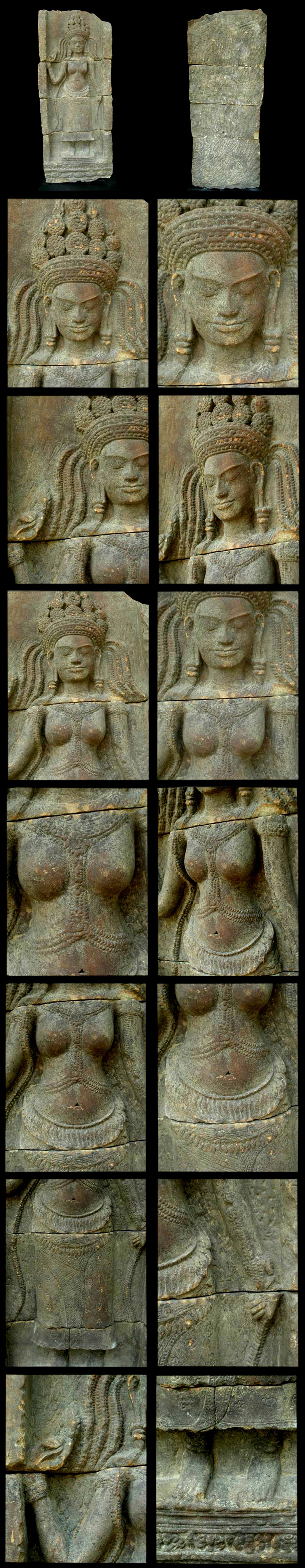 Extremely Rare 12C Sandstone Khmer Apsara#K.2638