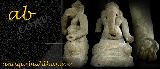 Extremely Rare 12C Sandstone Khmer Ganesha#K.2632