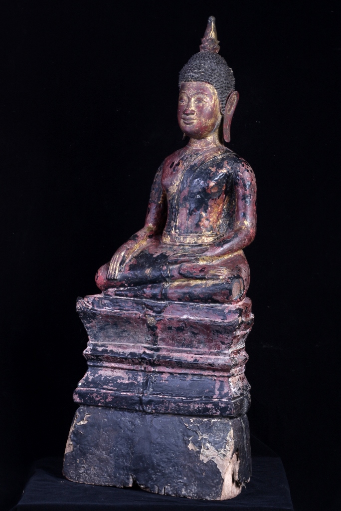 Extremely Rare 19C Standing Thai Lanna Buddha #T1