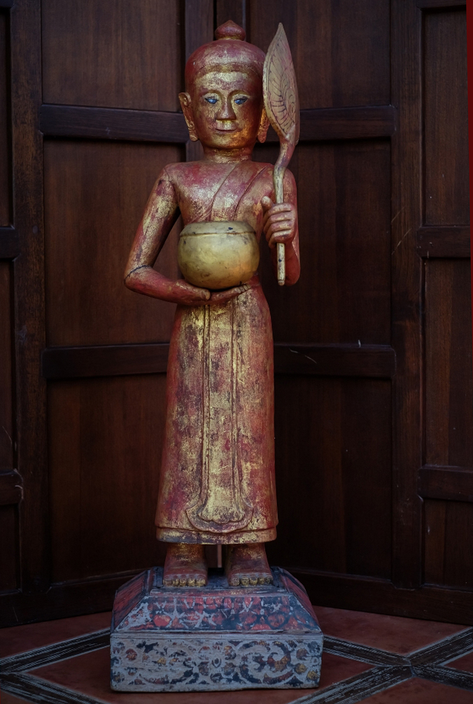 Extremely Rare 19C Wood Mandalay Monk #CA1012