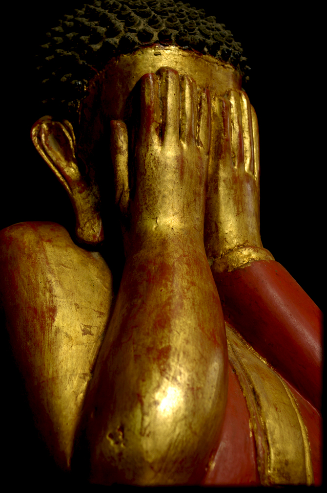 Extremely Rare 19C Wood Lanna Thai Buddha #B010-2