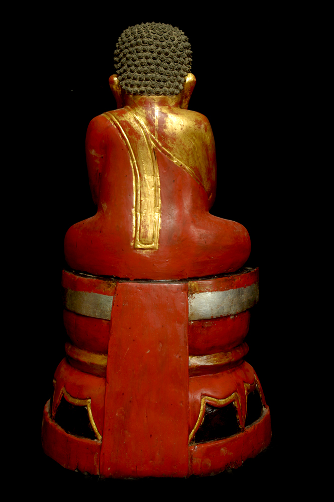 Extremely Rare 19C Wood Lanna Thai Buddha #B010-2