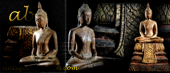 Extremely Rare 18C Wood Ayuttaya Thai Buddha #CH216