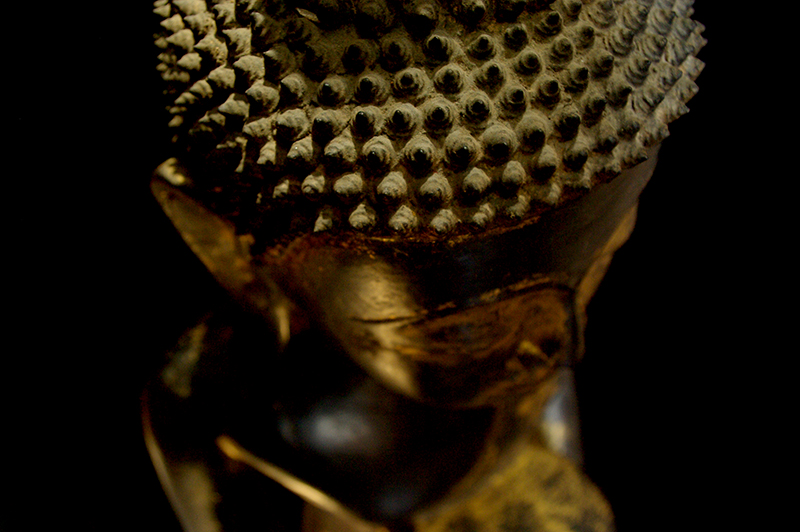 Extremely Rare Early 19C Wood Thai Buddha #B042-2