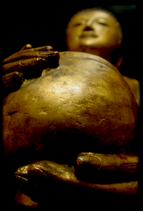 Extremely Rare Early 19C Wood Thai Lanna Buddha #B042-2
