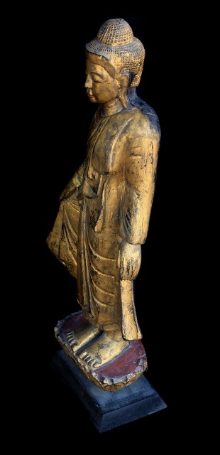 Extremely Rare 19C Wood Burmese Mandalay Buddha #CA1010