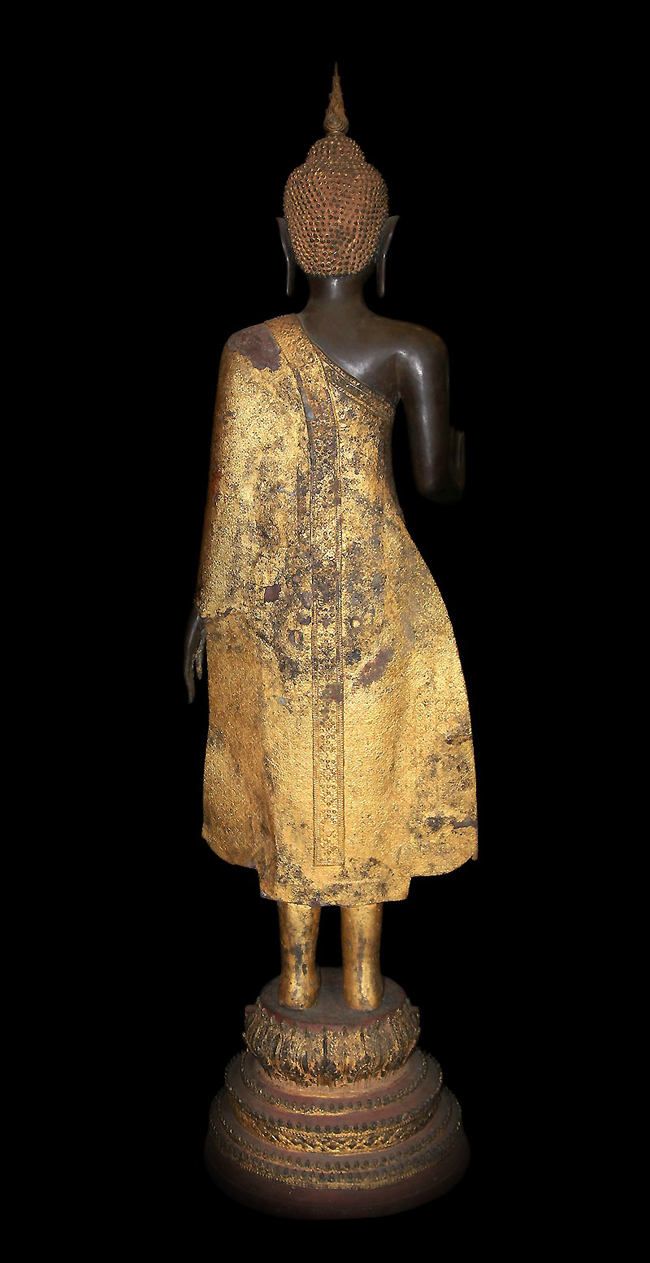 Extremely Rare Early 19C Bronze Rattanakosin Thai Buddha #BB180