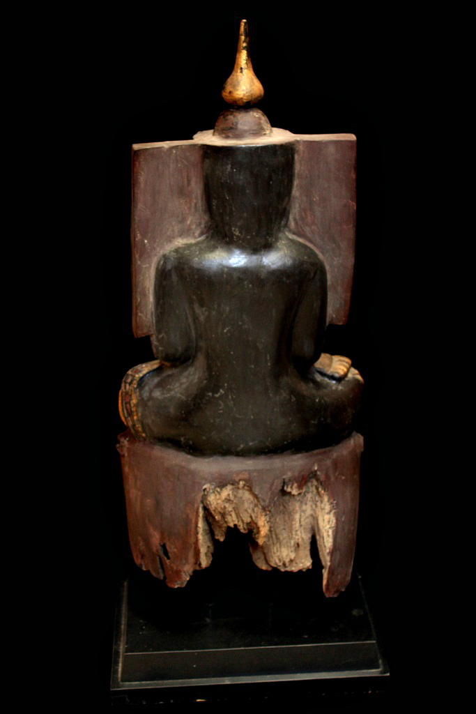 Extremely Rare 18C Wood Burmese Shan Buddha #BB18 
