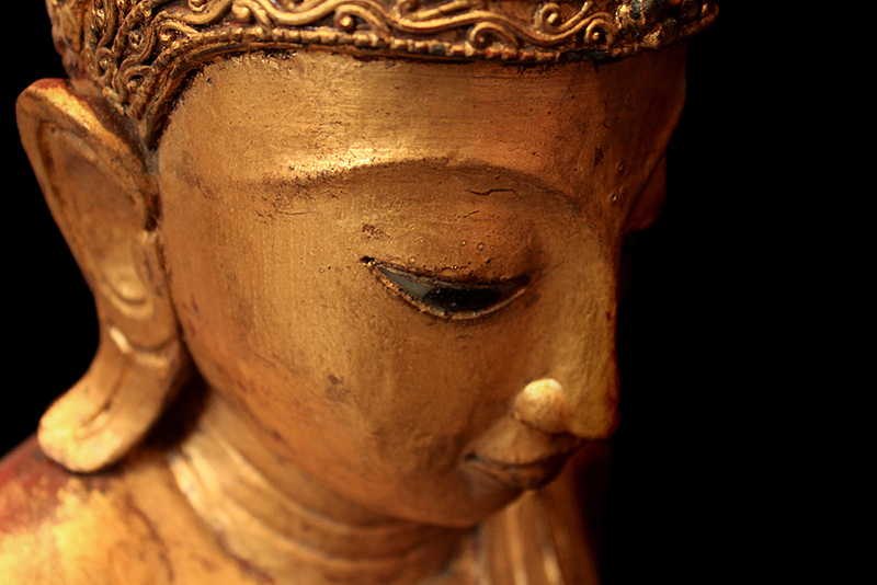 Extremely Rare 19C Wood Burmese Shan Buddha #BB26