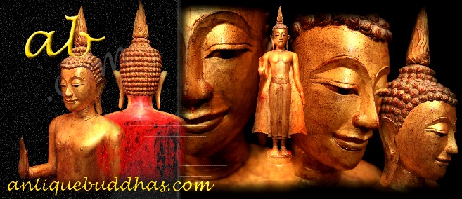 Extremely Rare 19C Wood Standing Lanna Buddha #BB270