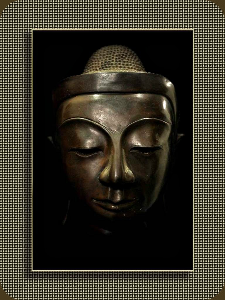 Extremely Rare 19C Bronze Mandalay Burmese Buddha Head # BB311