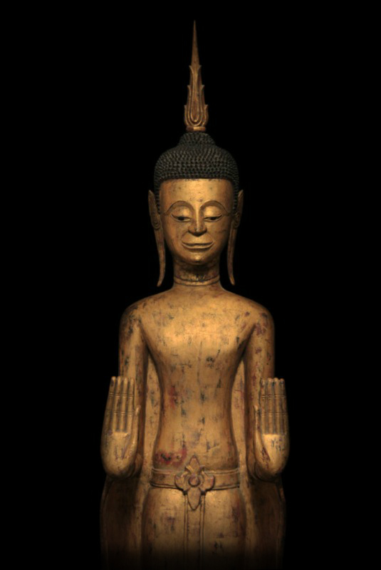 Extremely Rare 19C Wood Cambodia Buddha #BB100