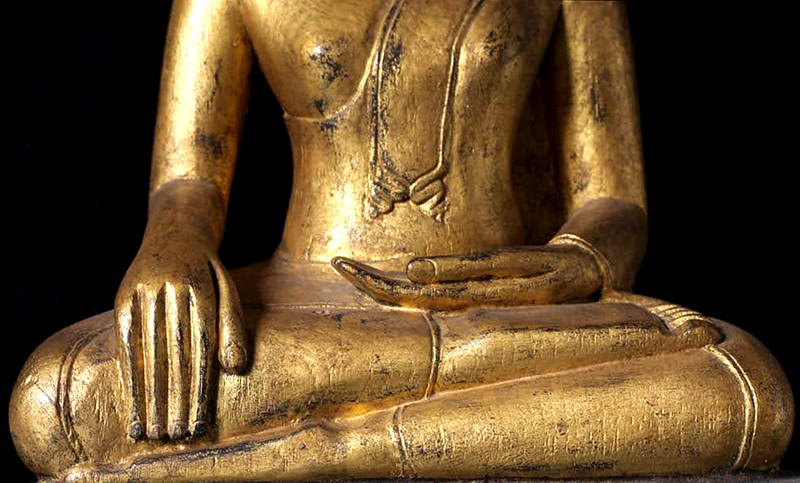 Extremely Rare 18C Sitting Laos Buddha #CA1083