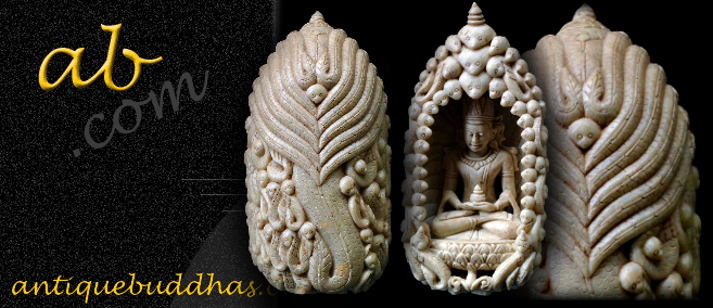 10-12C Alabaster Andagu Burma Buddha Story #MS21
