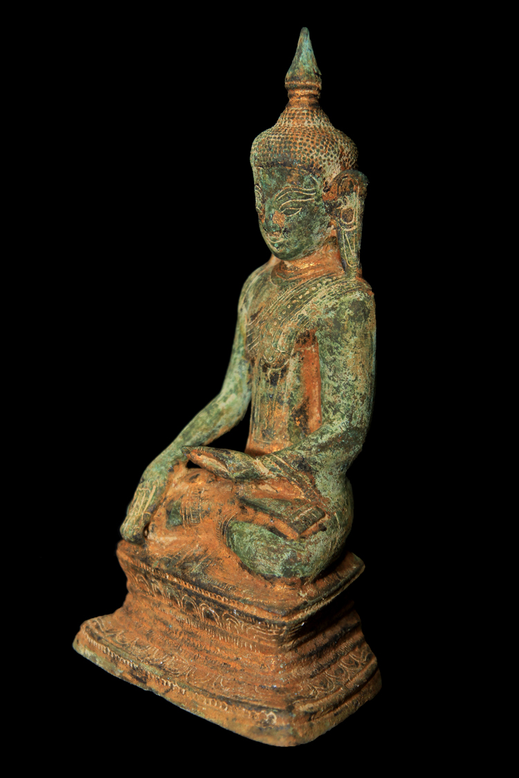 Extremely Rare 17C - 18C Bronze Burmese Ava Buddha # BB144