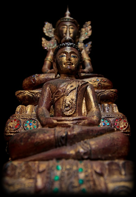 Extremely Rare 19C Two Stand Shan Burmese Buddha #BB068