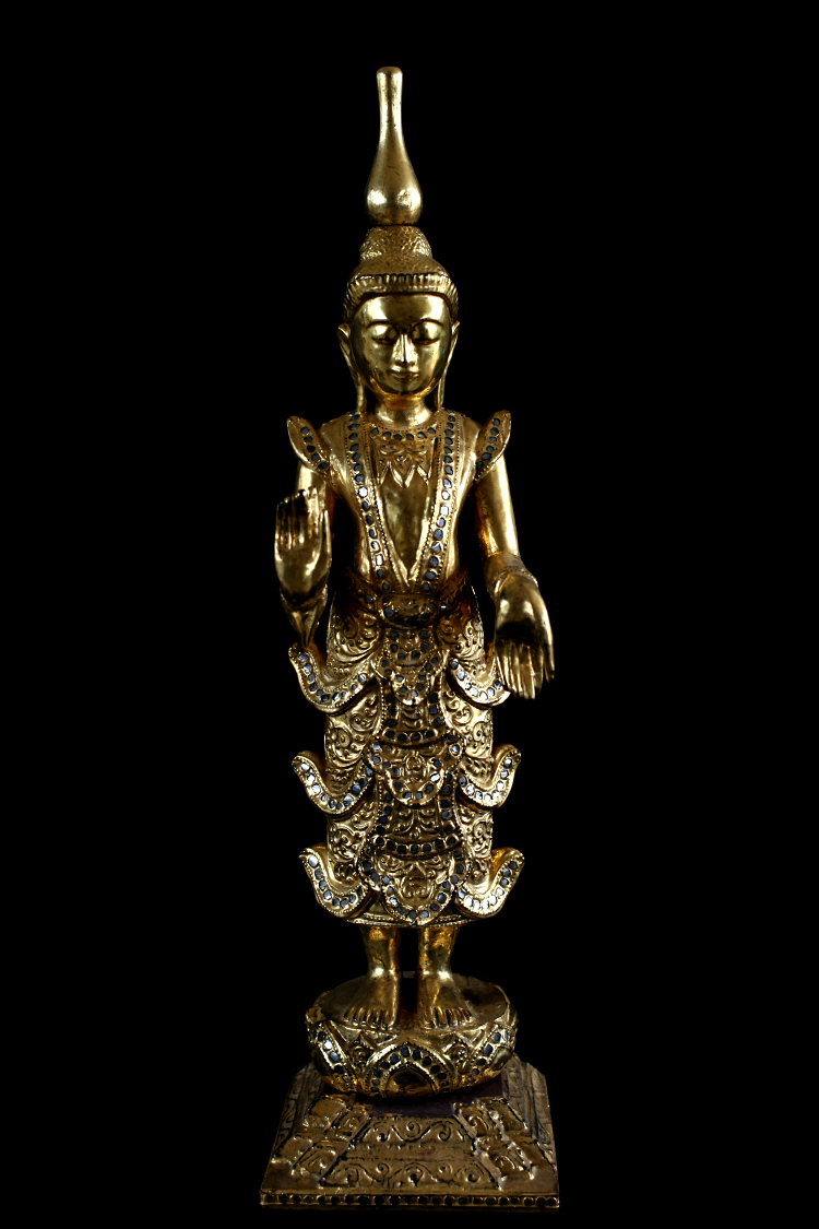 Extremely Rare 19C Wood Burmese Nat Sculpture #CA1004