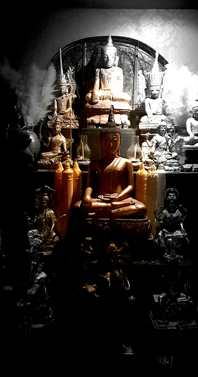 19C Wood Sitting Mandalay Burmese Buddha # CA1033