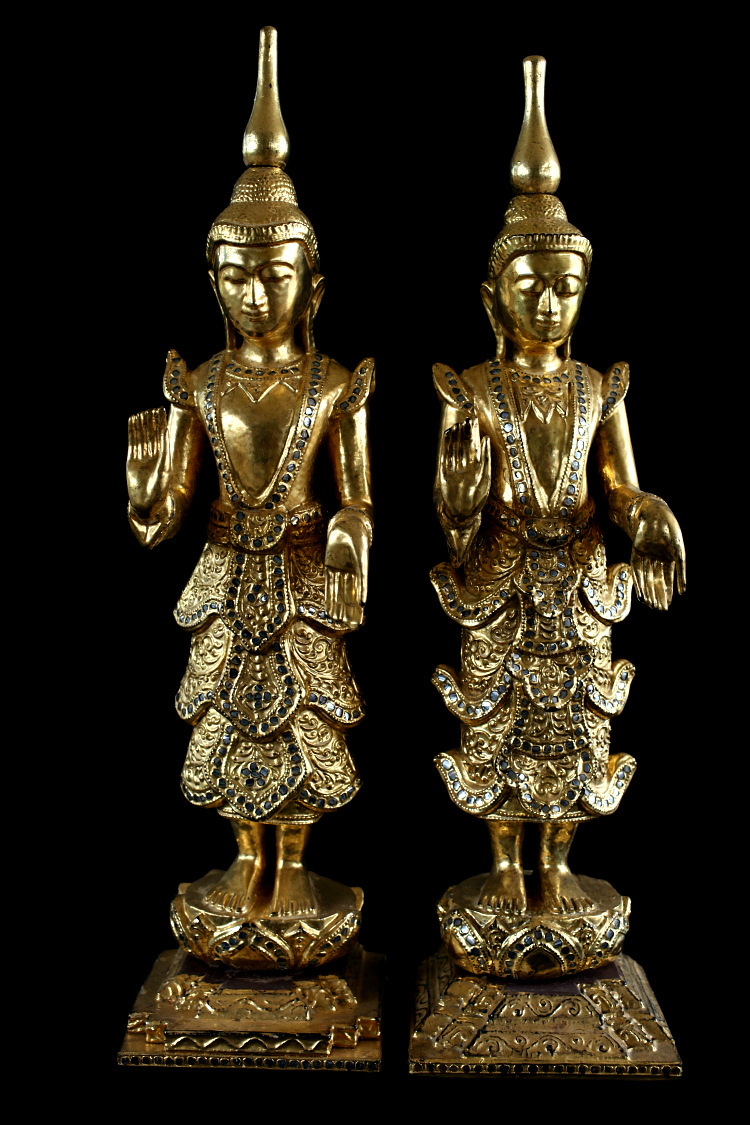Extremely Rare 19C Wood Burmese Nat Sculpture #BB22-23