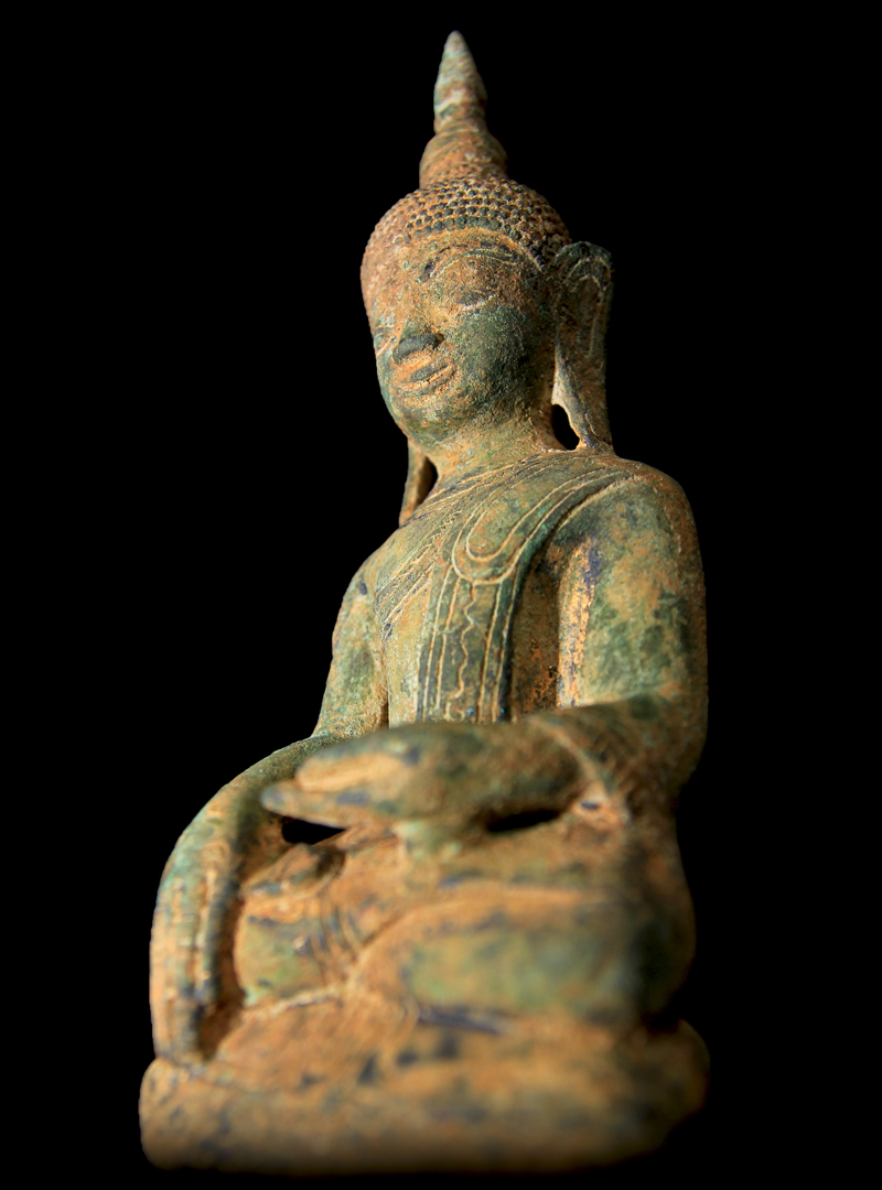 Extremely Rare 17C - 18C Bronze Burmese Ava Buddha # BB143
